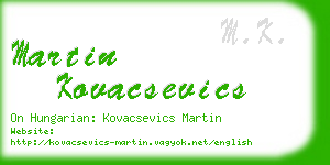 martin kovacsevics business card